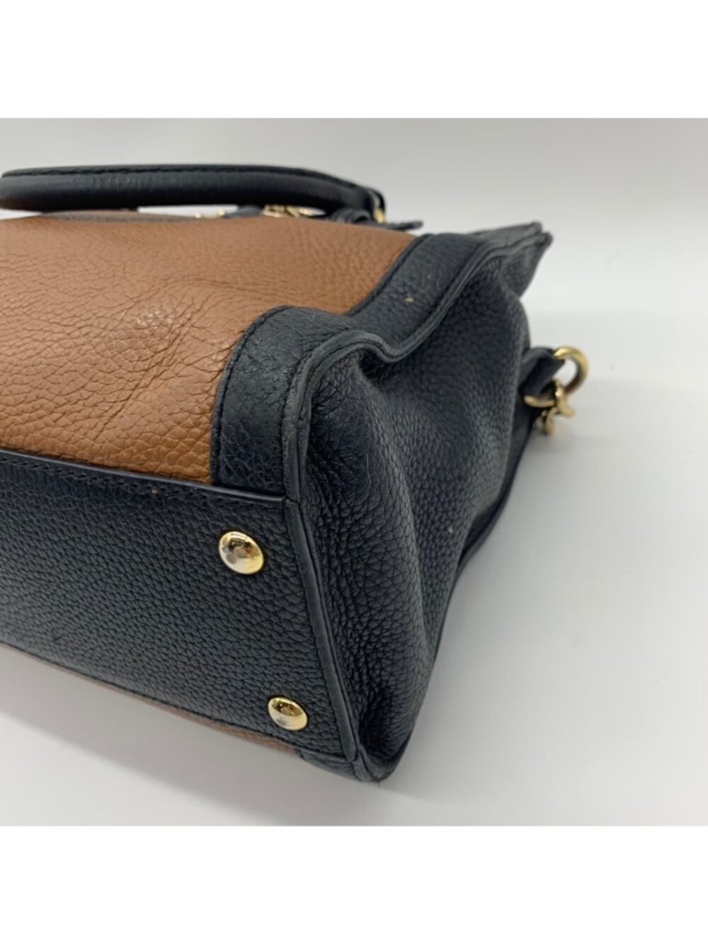 Michael Kors Hamilton Frame Black & Brown Satchel Bag - Picture 8 of 10